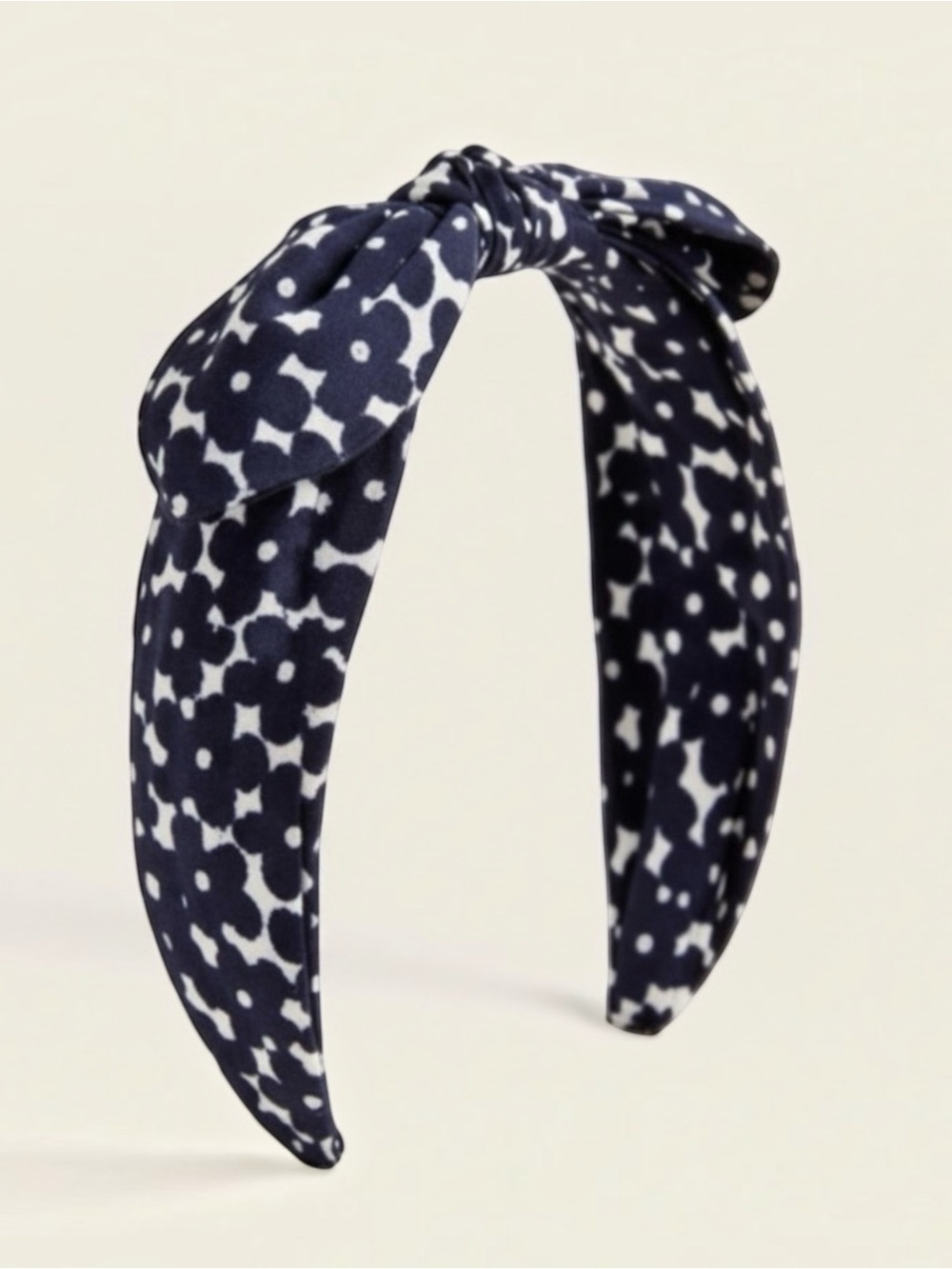 J.Crew Crewcuts Girls Navy Floral Bow Tie Knot Headband One Size